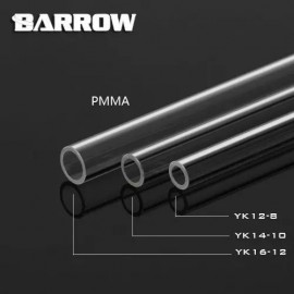 Barrow 12/8mm Acrylic Rigid HardTube (500mm) - Clear (YK12-8)