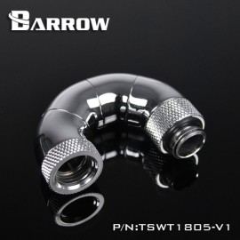 Barrow G1/4" 180 Degree Male to Female Penta Rotary Snake Adaptor - Silver (TSWT1805-V1-Silver)