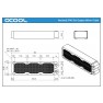 Dimension drawing: Alphacool NexXxoS XT45 Full Copper 80 mm Triple Radiator, 286 x 81 x 45 mm