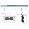 Dimension drawing: Alphacool NexXxoS XT45 Full Copper 60 mm Dual Radiator, two G1/4 ports, sixteen M3 fan threads