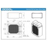 Dimension drawing: Alphacool NexXxoS XT45 Full Copper 92 mm Single Radiator, 134 x 92 x 45 mm