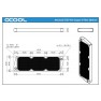 Dimension drawing: Alphacool NexXxoS ST30 Full Copper X-Flow 360 mm Radiator, 413 x 124 x 30 mm