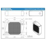 Dimension drawing: Alphacool NexXxoS XT45 Full Copper X-Flow 120 mm Radiator, 172 x 124 x 45 mm