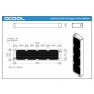 Dimension drawing: Alphacool NexXxoS XT45 Full Copper X-Flow 480 mm Radiator, 532 x 124 x 45 mm