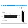 Dimension drawing: Alphacool NexXxoS UT60 Full Copper X-Flow 480 mm Radiator, 532 x 124 x 60 mm