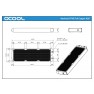 Dimension drawing: Alphacool NexXxoS XT45 Full Copper 420 mm Radiator, 466 x 144 x 45 mm