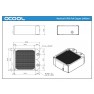 Dimension drawing: Alphacool NexXxoS UT60 Full Copper 140 mm Radiator, 186 x 144 x 60 mm