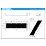 Dimension drawing: Alphacool NexXxoS UT60 Full Copper 560 mm Radiator, 606 x 144 x 60 mm