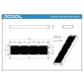 Dimension drawing: Alphacool NexXxoS XT45 Full Copper 560 mm Radiator, 606 x 144 x 45 mm