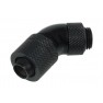 Alphacool G1/4 3/8"ID x 1/2"OD 45° Revolvable Compression Fitting - Black (17072) - view 1