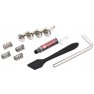 In the box: 4 mounting screws, 4 springs, Thermal Grizzly thermal paste syringe, spatula and hex key