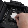 TG Cleaning Wipe wiping a processor clean inside a CPU Contact Frame