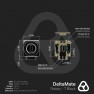 Dimension drawing: DeltaMate Rotary T fitting in black with male and female G1/4 threads and 8 mm hex sockets