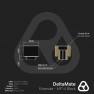 Dimension drawing: DeltaMate MF14 extender in black with a male and a female G1/4 thread and an 8 mm hex socket