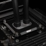 Black DeltaMate SoftTube compression fittings holding two tubes on a CPU water block