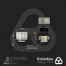 Dimension drawing: DeltaMate HT16 hard tube fitting in matte nickel with a male G1/4 thread and an 8 mm hex socket