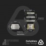 Dimension drawing: DeltaMate pass-through fitting in matte nickel with two female G1/4 threads and an 8 mm hex socket