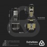 Dimension drawing: DeltaMate drain valve in gloss nickel with a male G1/4 thread and an 8 mm hex socket
