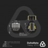 Dimension drawing: DeltaMate ST13 soft tube fitting in gloss nickel with a male G1/4 thread and an 8 mm hex socket