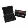 In the box: 6 black DeltaMate ST16 SoftTube compression fittings in the foam-lined box with its sleeve