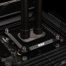 Black DeltaMate 7mm male to female extender raising a compression fitting on a CPU water block