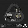 Dimension drawing: DeltaMate ST16 soft tube fitting in gloss nickel with a male G1/4 thread and an 8 mm hex socket
