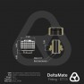 Dimension drawing: DeltaMate ST13 soft tube fitting in gloss nickel with a male G1/4 thread and an 8 mm hex socket