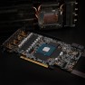 Minus Pad Basic thermal pads placed around the graphics chip on a graphics card, with the cooler lifted off