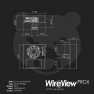 Dimension drawing: WireView Pro II Noctua Edition Reverse, 70 x 65 x 39.5 mm
