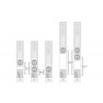 Diagram: Watercool PUMP cables 170, 230, 290 and 350 (63220 to 63223) and where each one plugs in on MO-RA IV modules
